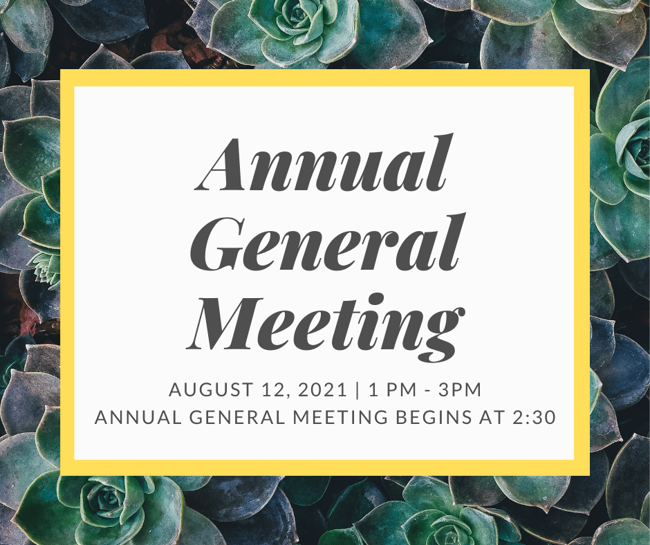 AGM Times: Music begins at 1pm, meeting at 2:30