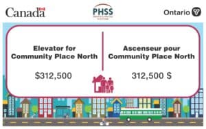 Infrastructure Canada awarded $312,500 for a new Elevator at Community Place North