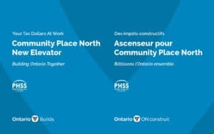 Ontario Builds awarded $312,500 for a new Elevator at Community Place North